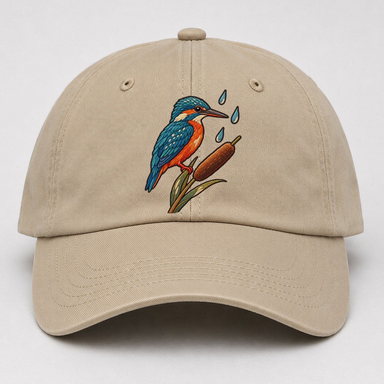 Kingfisher Rain Pause Gentle Wild Baseball Cap – Khaki