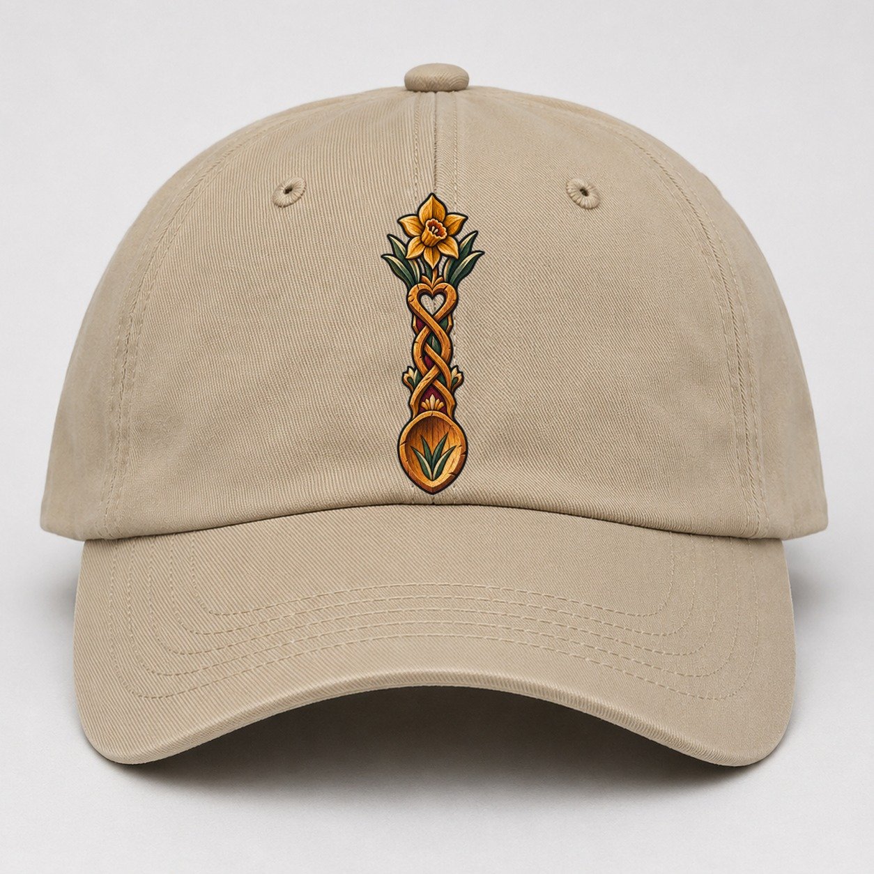Welsh Love Spoon Carved For Friendship Uk Culture Heritage Baseball Cap – Khaki