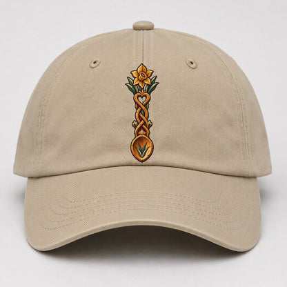 Welsh Love Spoon Carved For Friendship Uk Culture Heritage Baseball Cap – Khaki