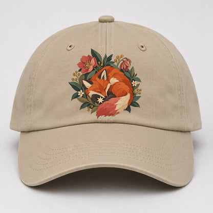Sleeping Fox Star Nest Gentle Wild Baseball Cap – Khaki