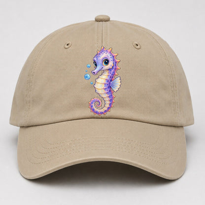 Seahorse Three Quarter Drift Sea Sprite Baseball Cap – Khaki