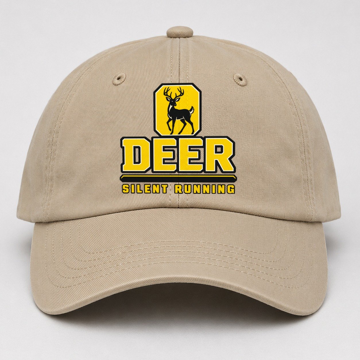 Deer Silent Running Heavy Duty Baseball Cap – Khaki