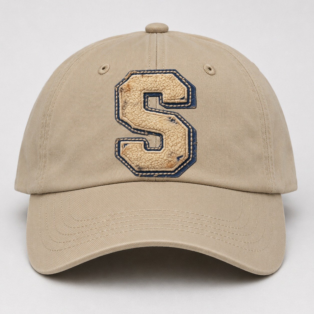 Varsity Chenille S Monogram Baseball Cap – Khaki