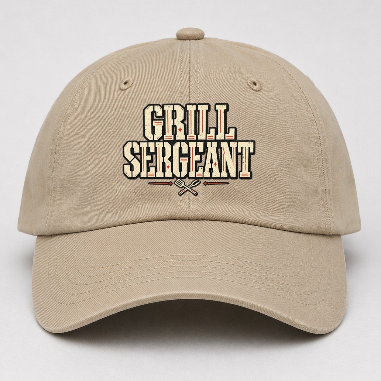 Grill Sergeant American Wit Baseball Cap – Khaki