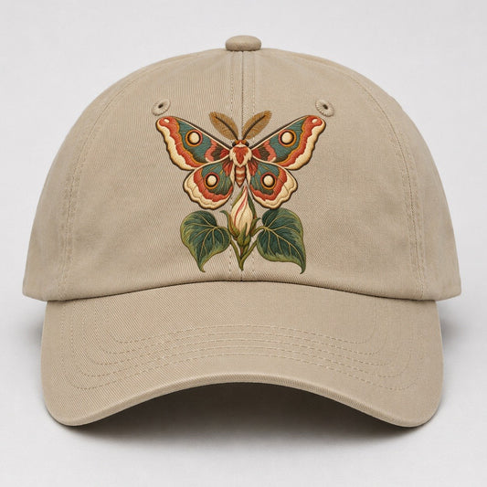 Silk Moth Moonflower Rest Gentle Wild Baseball Cap – Khaki
