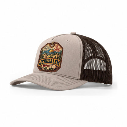 Jerusalem Luggage Label Jerusalem Trucker Hat – Khaki Brown