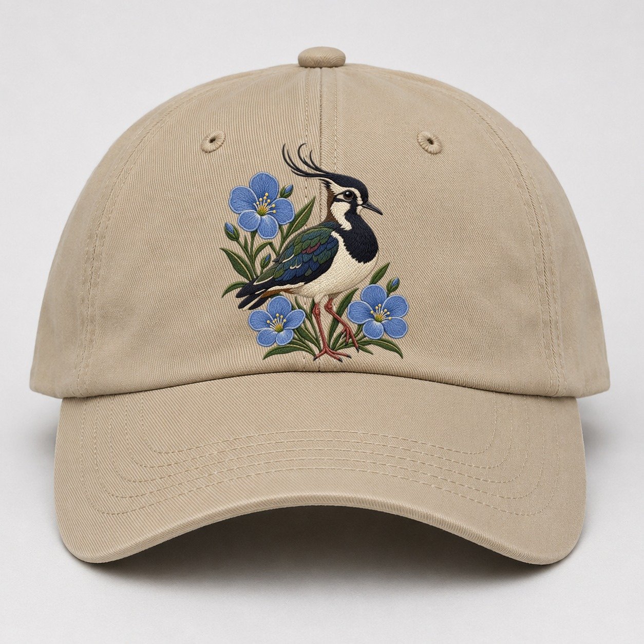 Northern Irish Flax And Lapwing Uk Culture Heritage Baseball Cap – Khaki