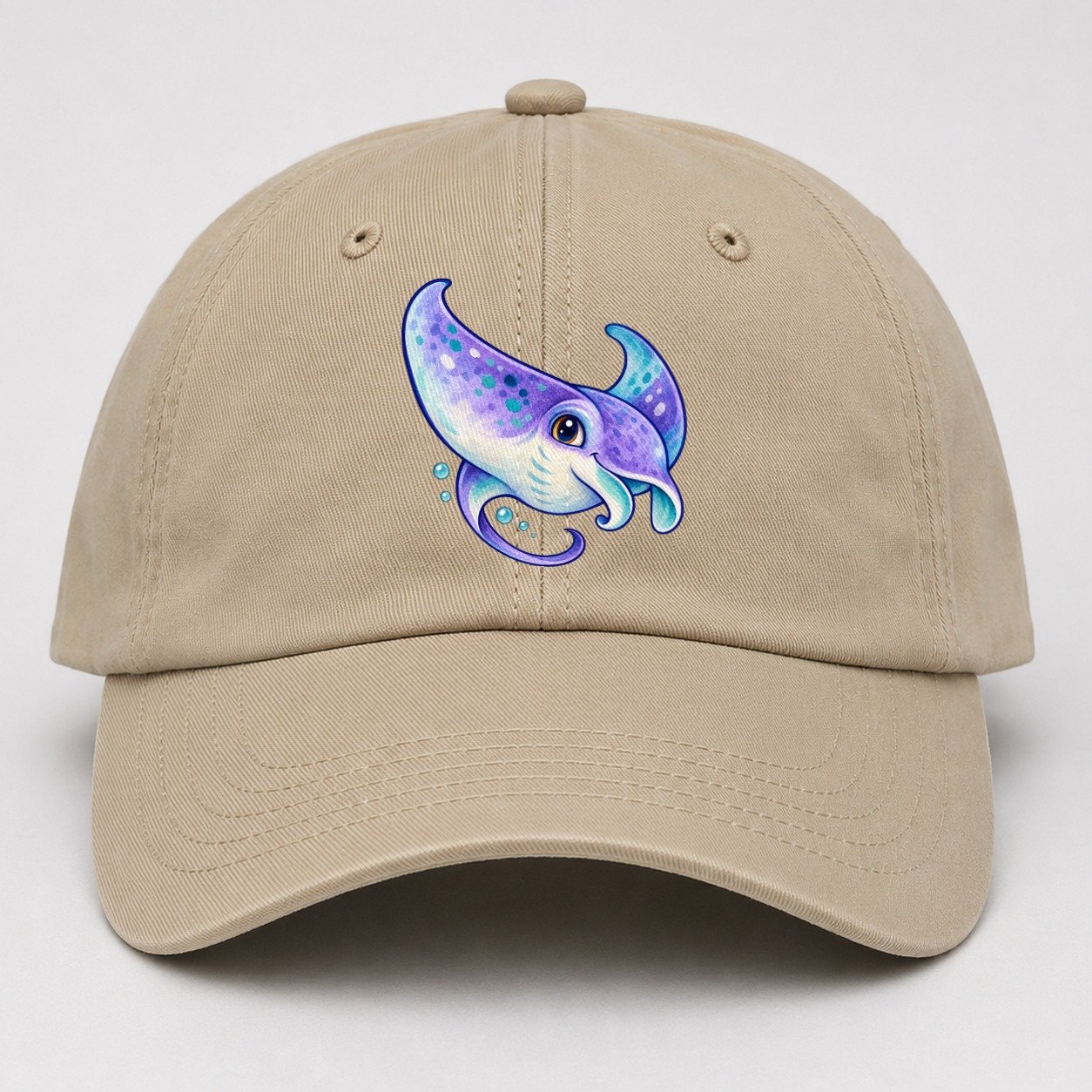 Manta Ray Barrel Turn Sea Sprite Baseball Cap – Khaki