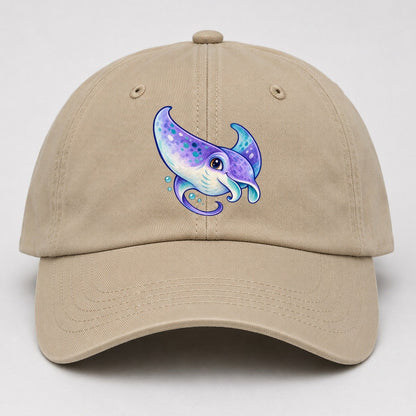 Manta Ray Barrel Turn Sea Sprite Baseball Cap – Khaki