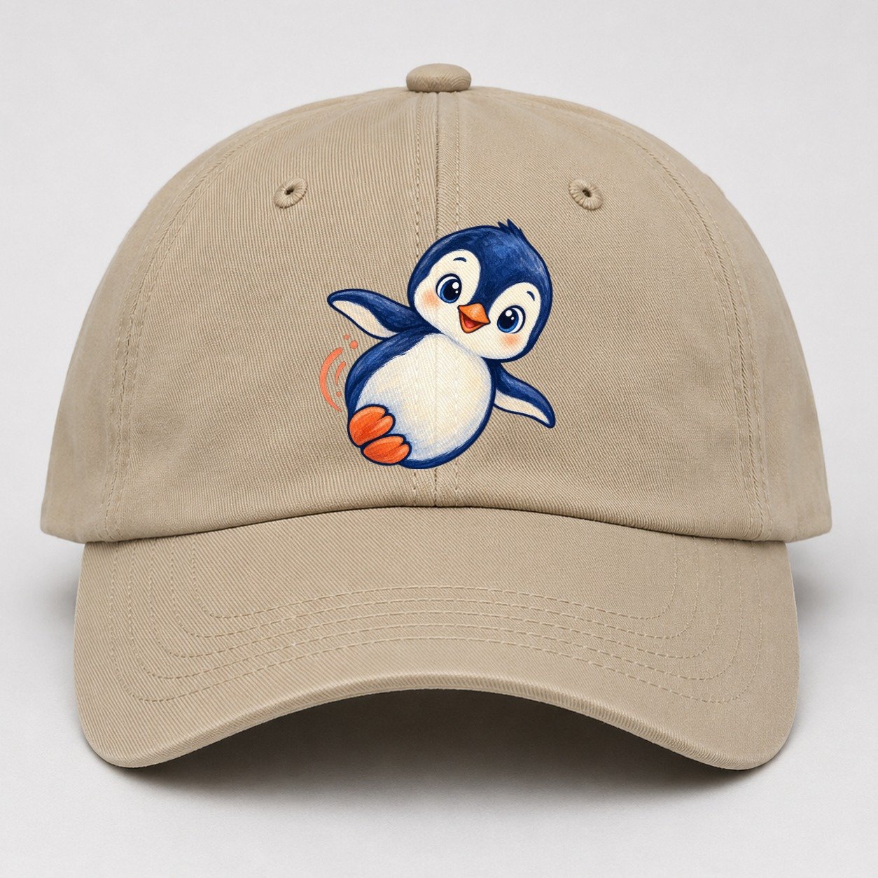Penguin Side Slide Sea Sprite Baseball Cap – Khaki