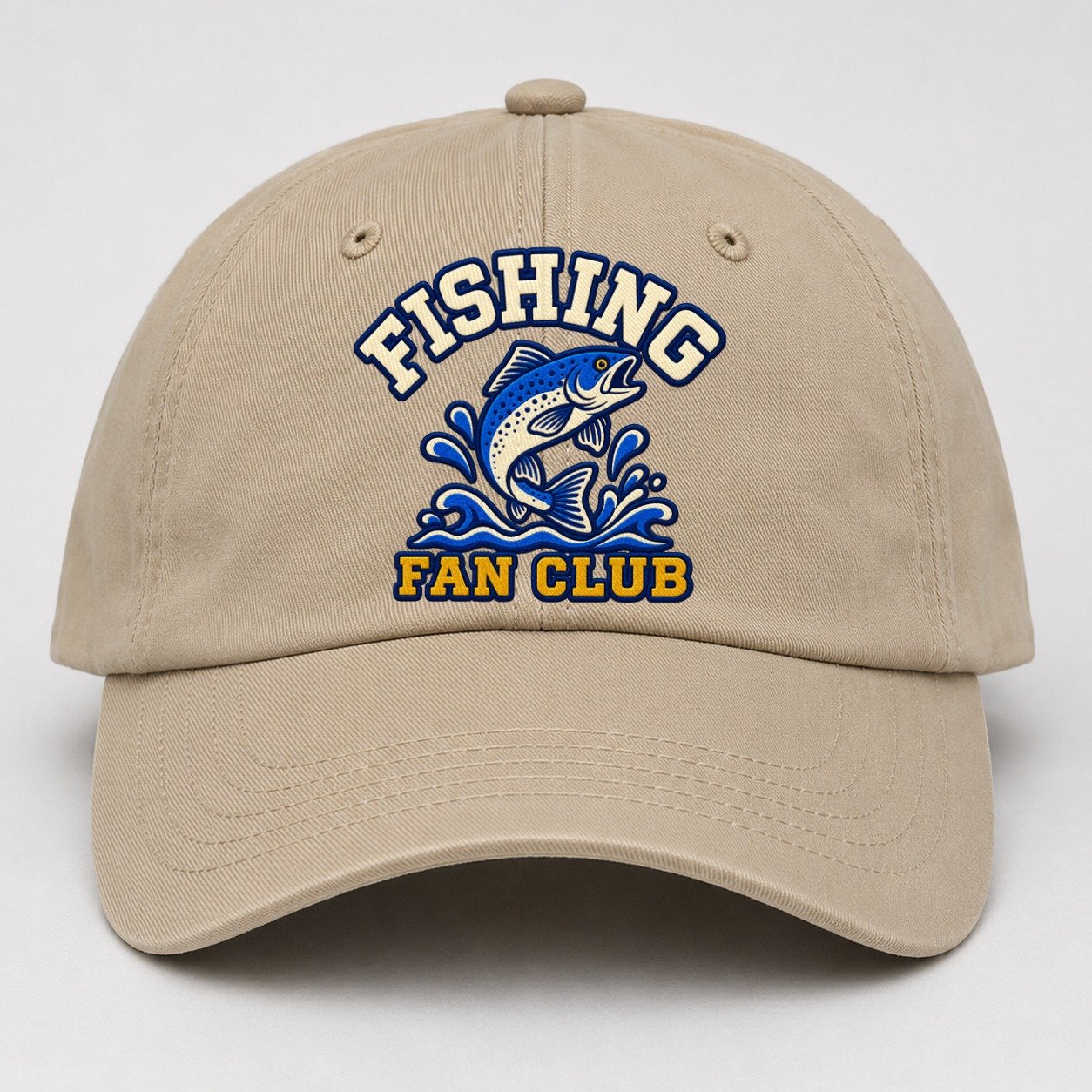 Fishing Fan Club Baseball Cap – Khaki