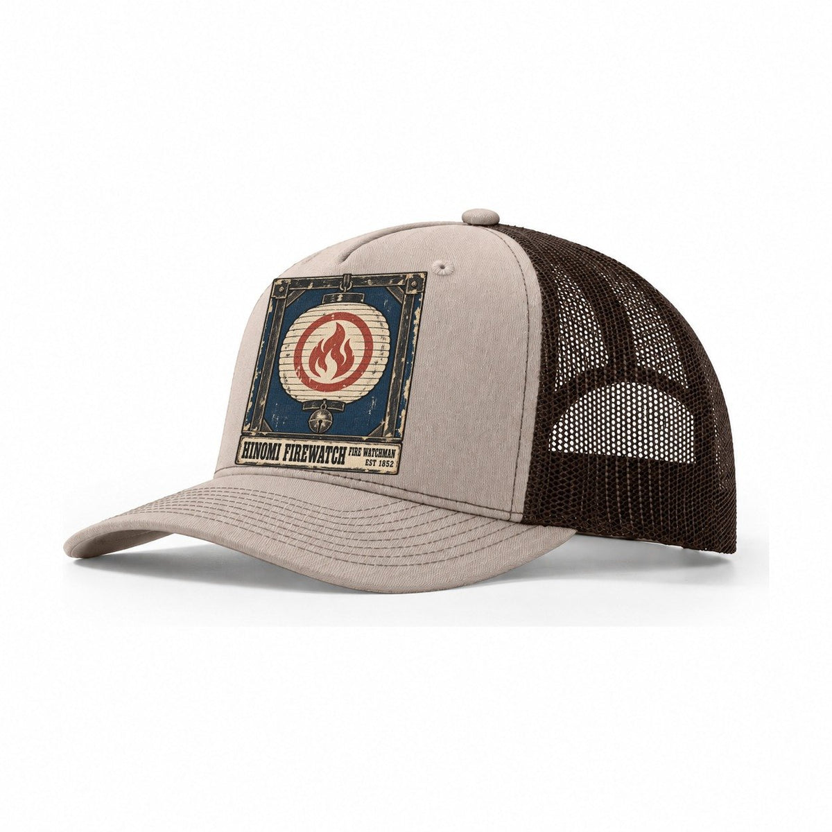 Hinomi Fire Watch Noren Trade Co Trucker Hat – Khaki Brown