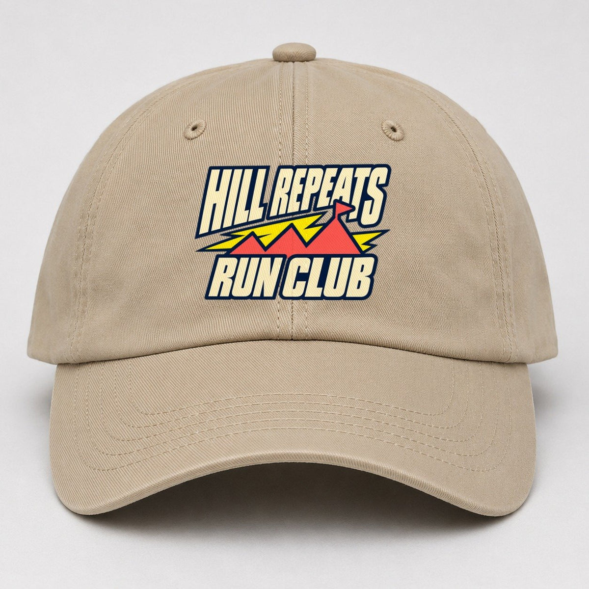 Hill Repeats Run Club 90S Running Clubs Baseball Cap – Khaki