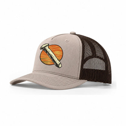 Sunset Rail Spike Sundown Familiars Trucker Hat – Khaki Brown