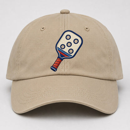 Pickleball Paddle Tiny Solo Marks Baseball Cap – Khaki
