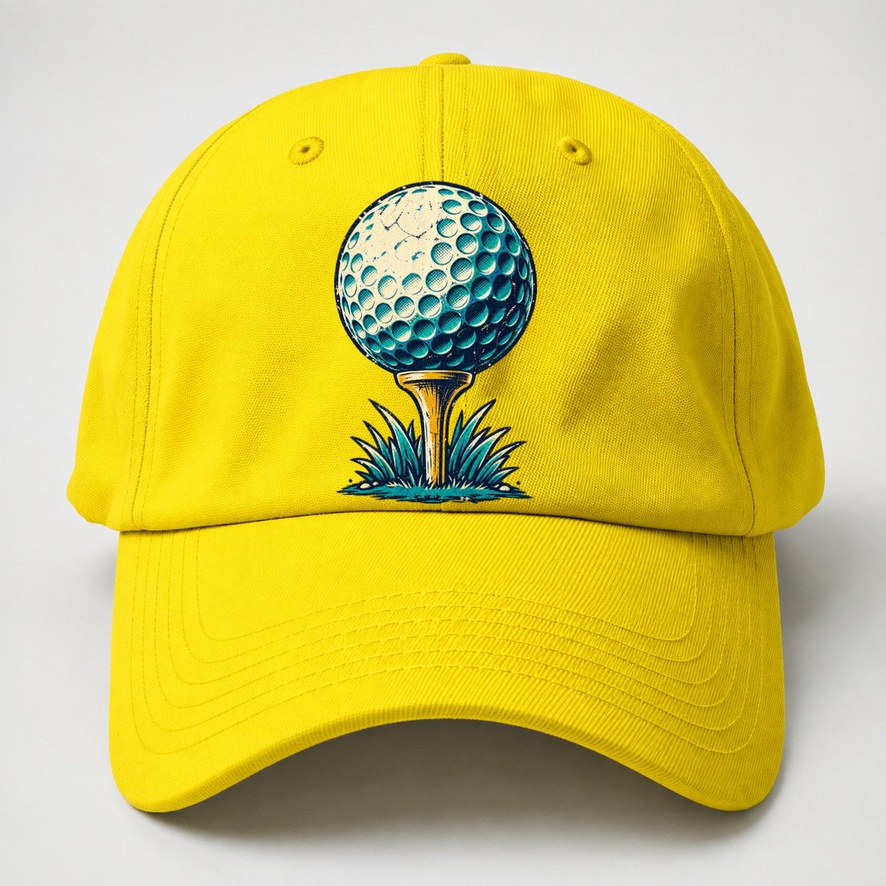 Tee And Ball Mark Golf Life Baseball Cap – Yellow