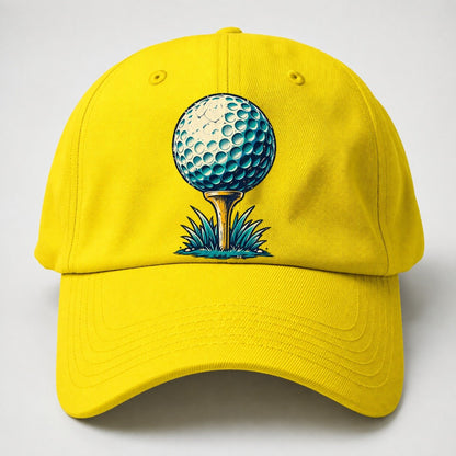 Tee And Ball Mark Golf Life Baseball Cap – Yellow