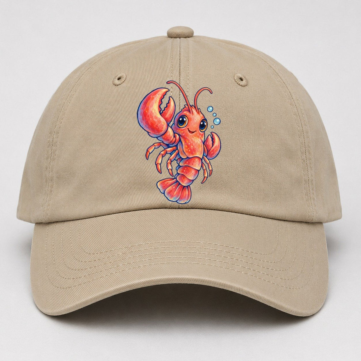 Lobster Three Quarter Float Sea Sprite Baseball Cap – Khaki