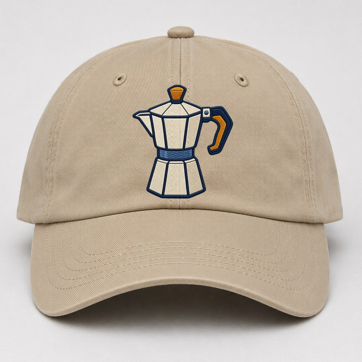 Moka Coffee Pot Tiny Solo Marks Baseball Cap – Khaki