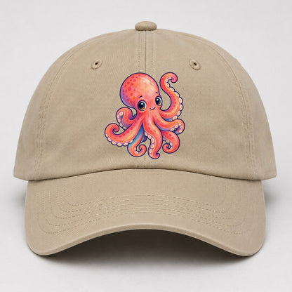 Octopus Tucked Curl Sea Sprite Baseball Cap – Khaki