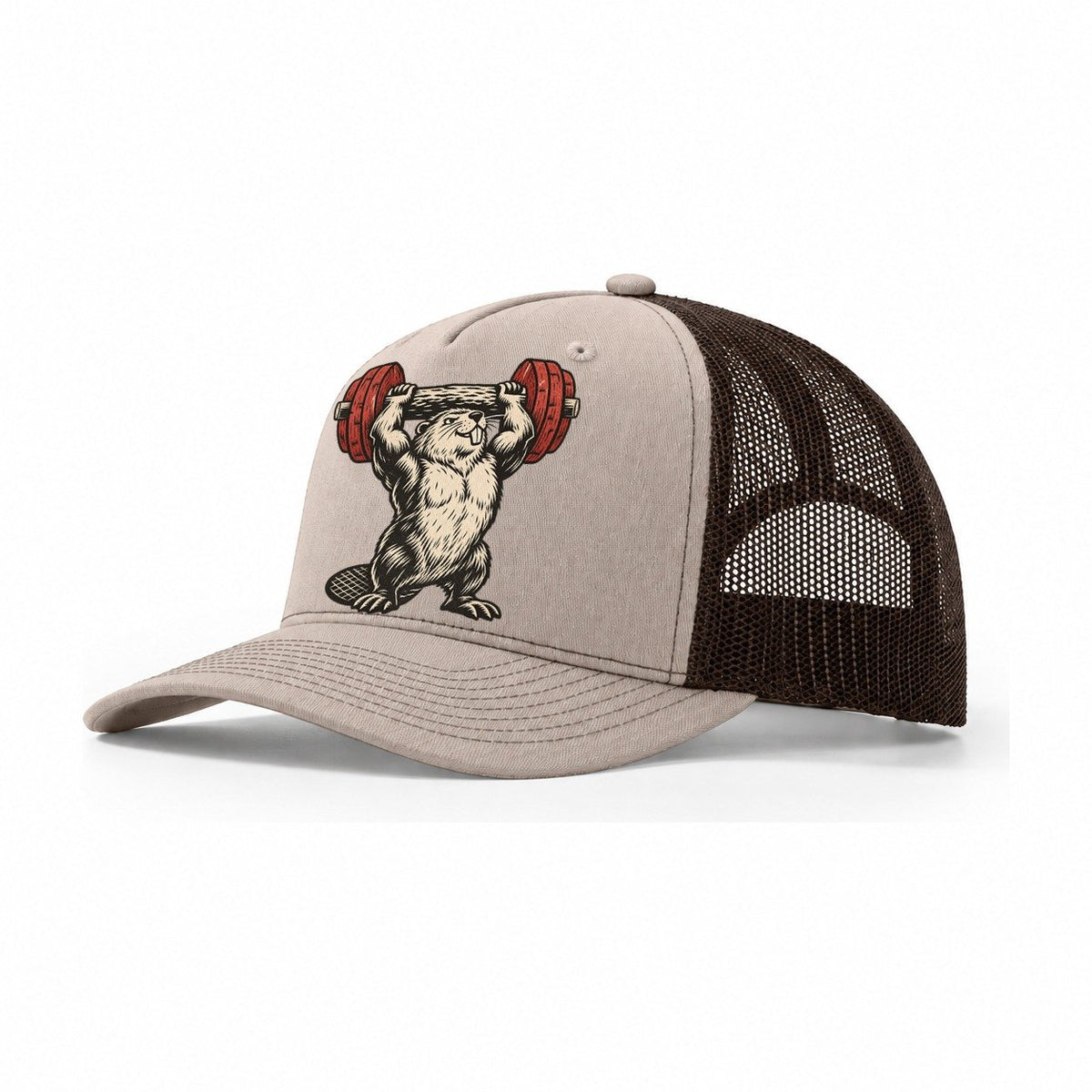 Beaver Log Press Animal Lifters Trucker Hat – Khaki Brown