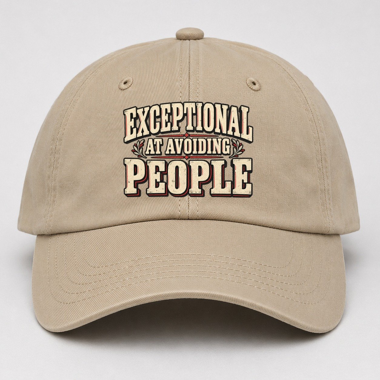 Exceptional At Avoiding People American Wit Baseball Cap – Khaki