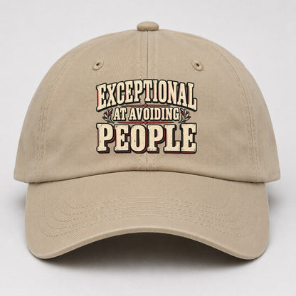 Exceptional At Avoiding People American Wit Baseball Cap – Khaki