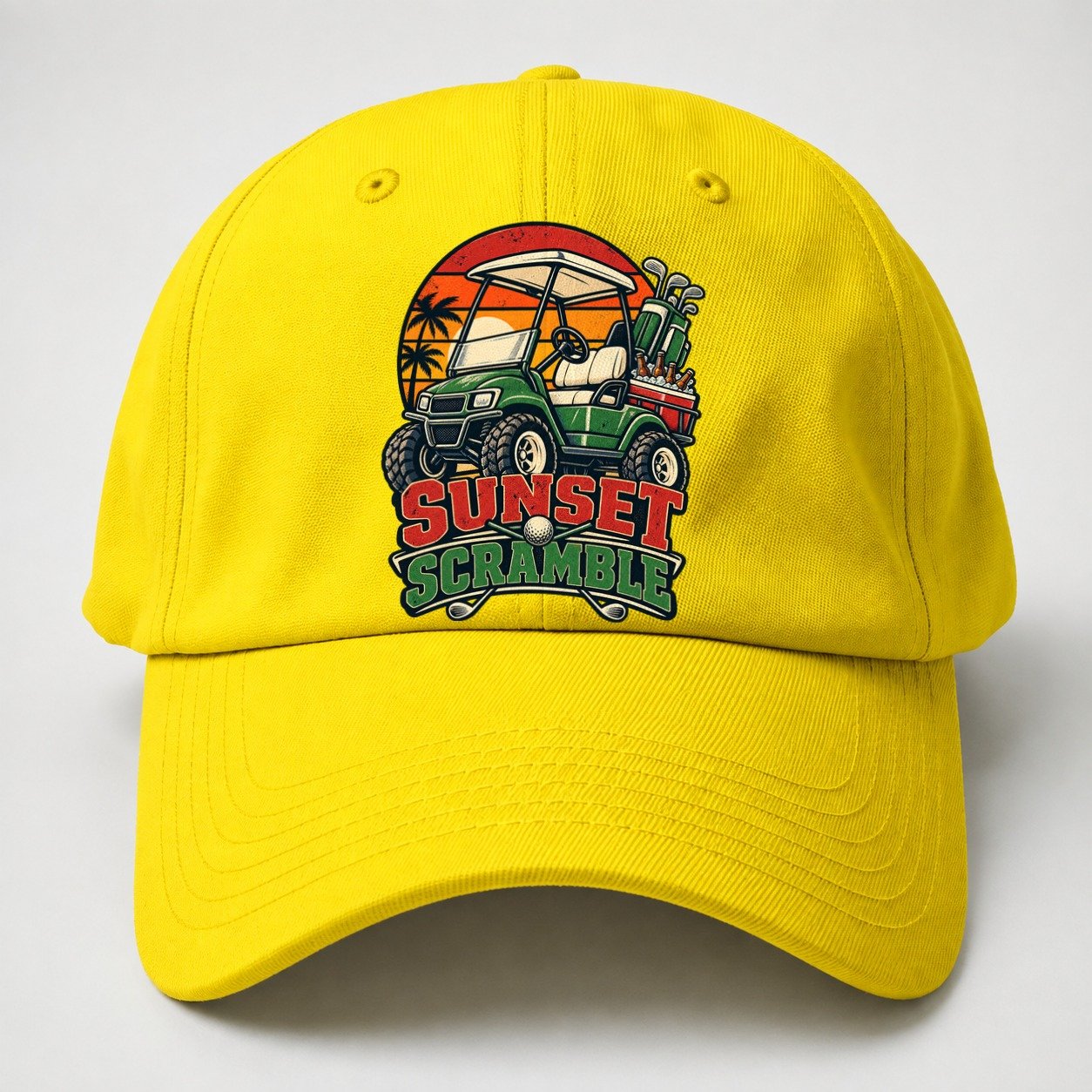 Sunset Scramble Golf Life Baseball Cap – Yellow