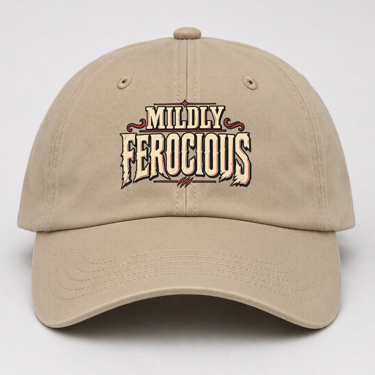 Mildly Ferocious American Wit Baseball Cap – Khaki