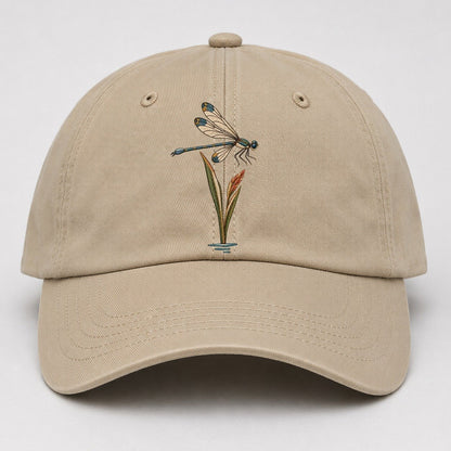 Damselfly Reed Reflection Gentle Wild Baseball Cap – Khaki
