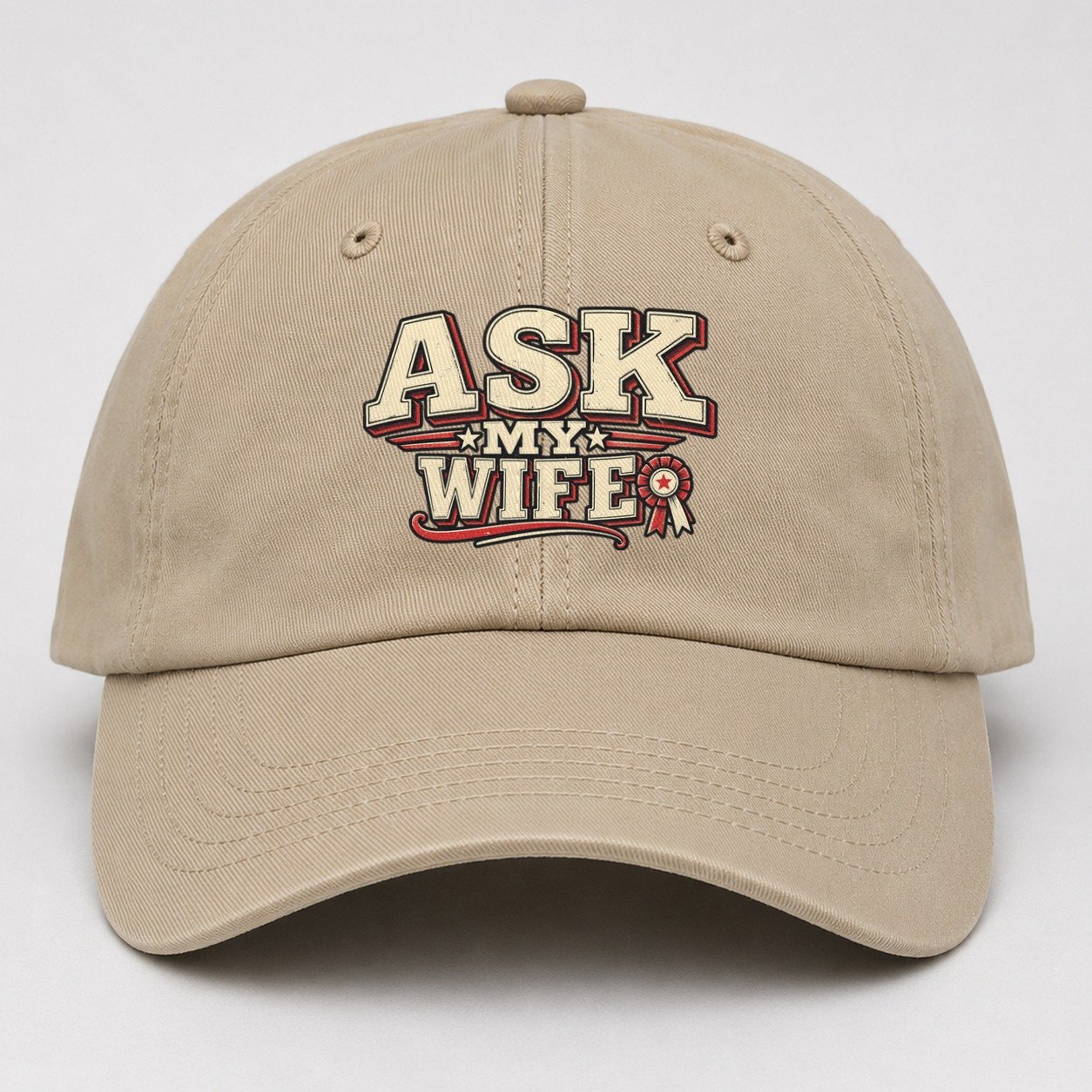 Ask My Wife American Wit Baseball Cap – Khaki