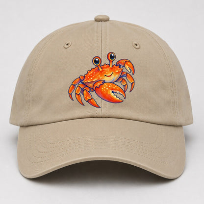 Crab Side Scuttle Sea Sprite Baseball Cap – Khaki