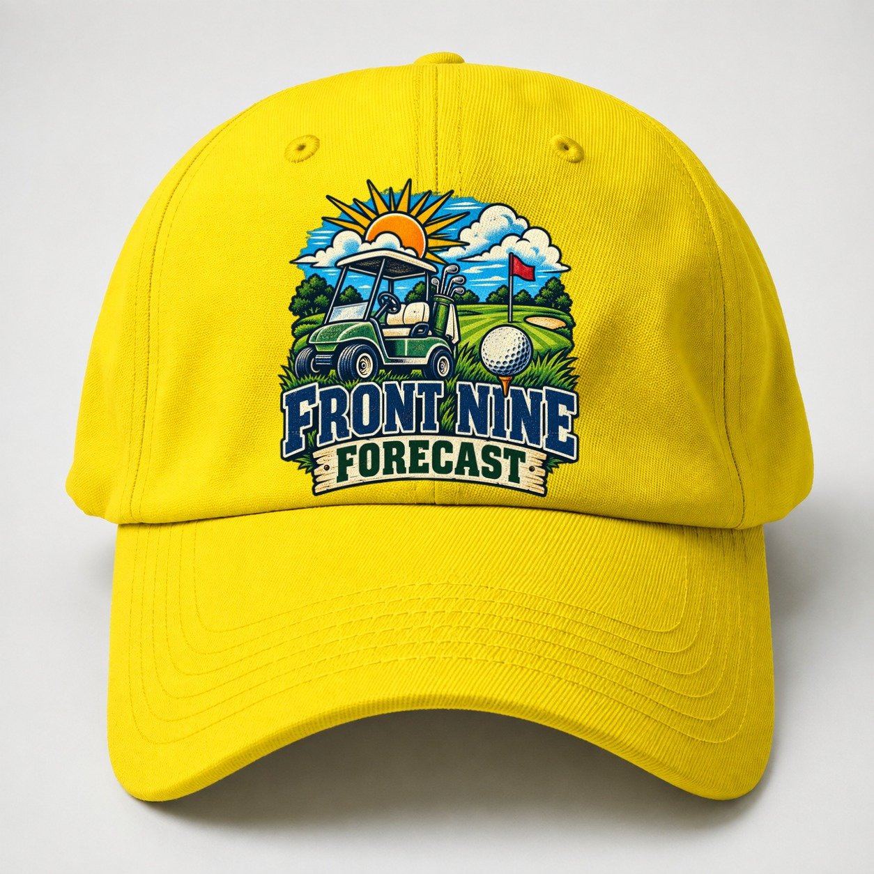 Front Nine Forecast Golf Life Baseball Cap – Yellow