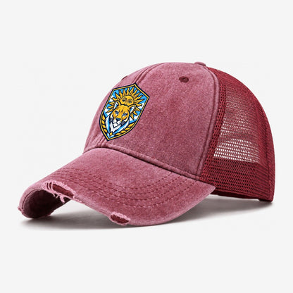 Argentina Minimal Emblem Country Logos Washed Trucker Hat – Wine Red