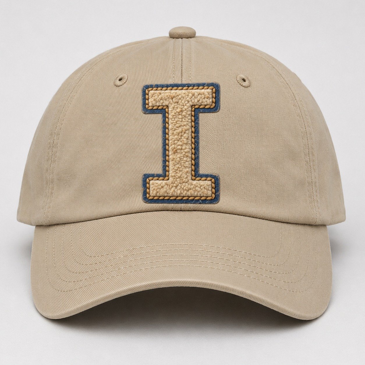 Varsity Chenille I Monogram Baseball Cap – Khaki