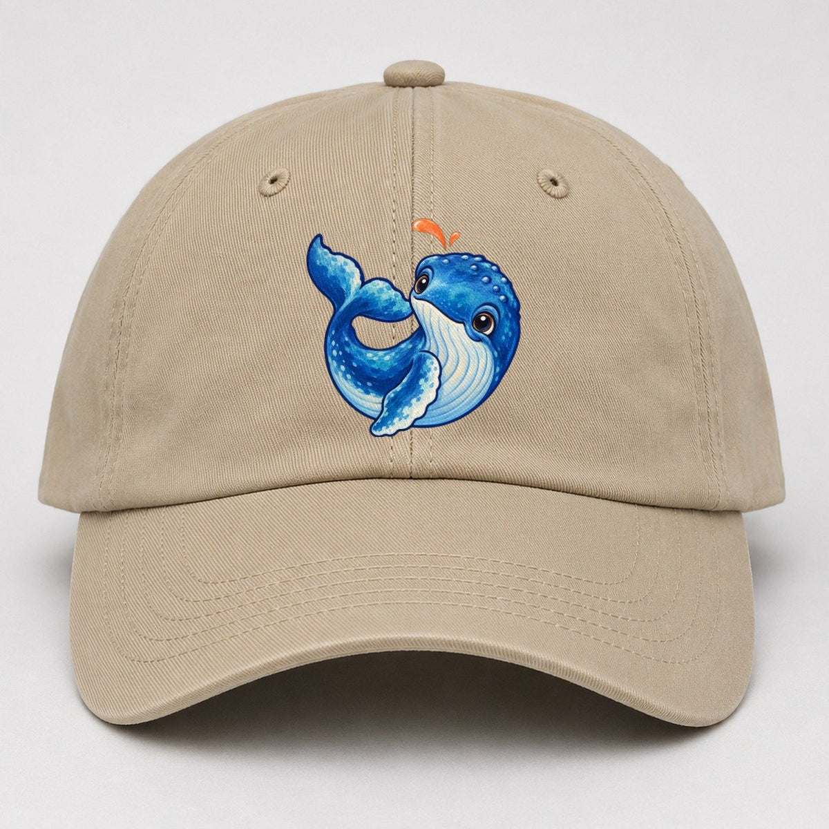 Humpback Whale Tail Curl Sea Sprite Baseball Cap – Khaki