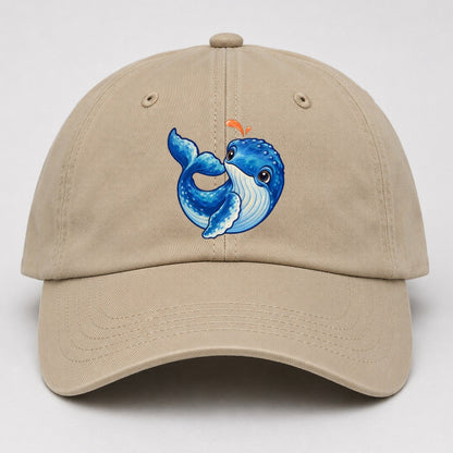 Humpback Whale Tail Curl Sea Sprite Baseball Cap – Khaki