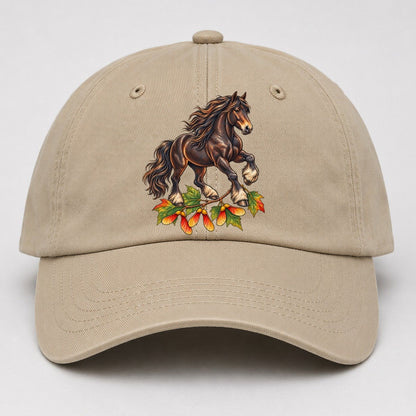Canadian Horse And Sugar Maple Samaras Canada Cultural Icons Baseball Cap – Khaki