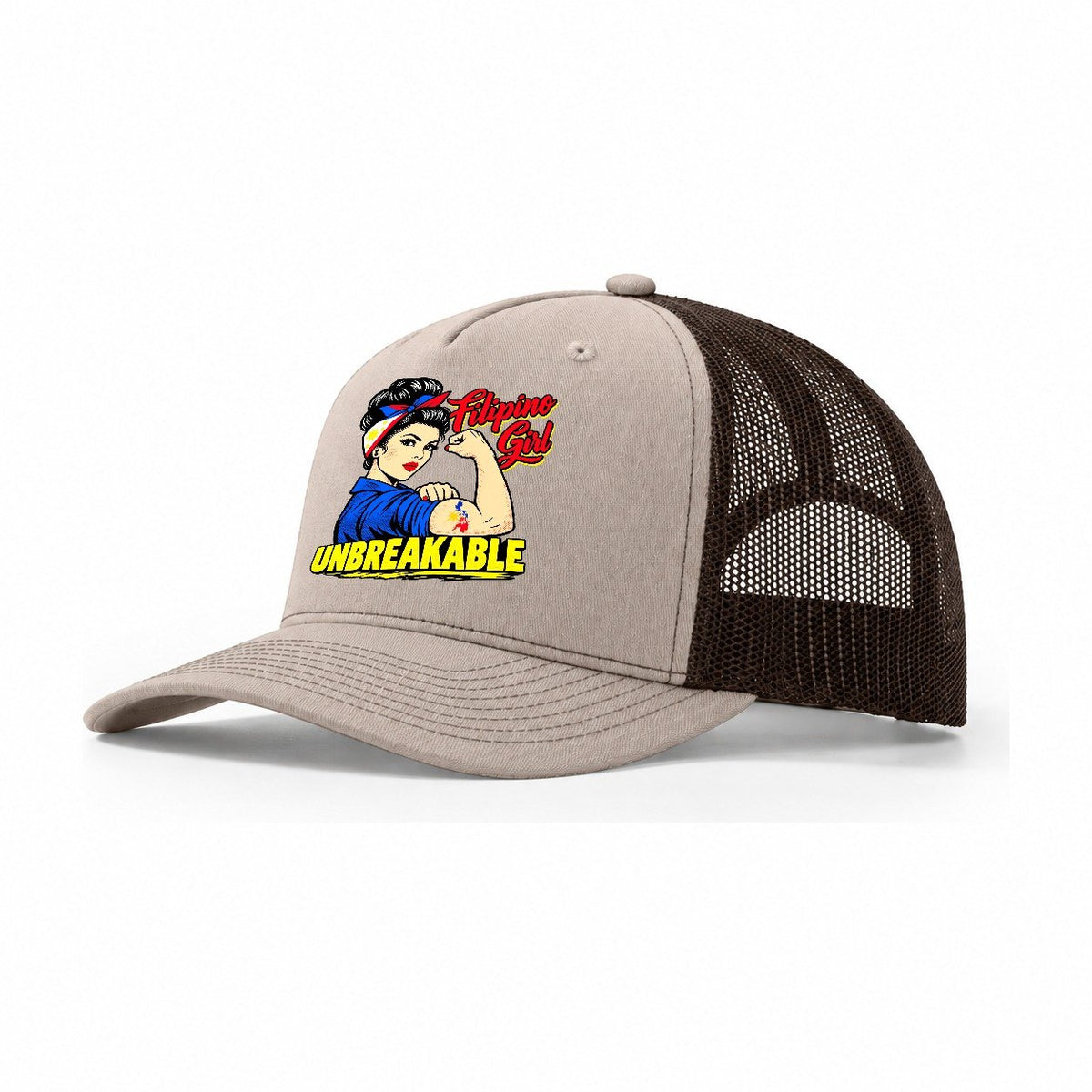 Filipino Girl Unbreakable Trucker Hat – Khaki Brown