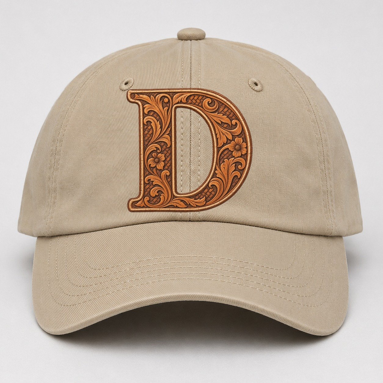 Tooled Leather D Monogram Baseball Cap – Khaki
