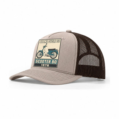 Ayame Scooter 80 Showa Speed Plates Trucker Hat – Khaki Brown