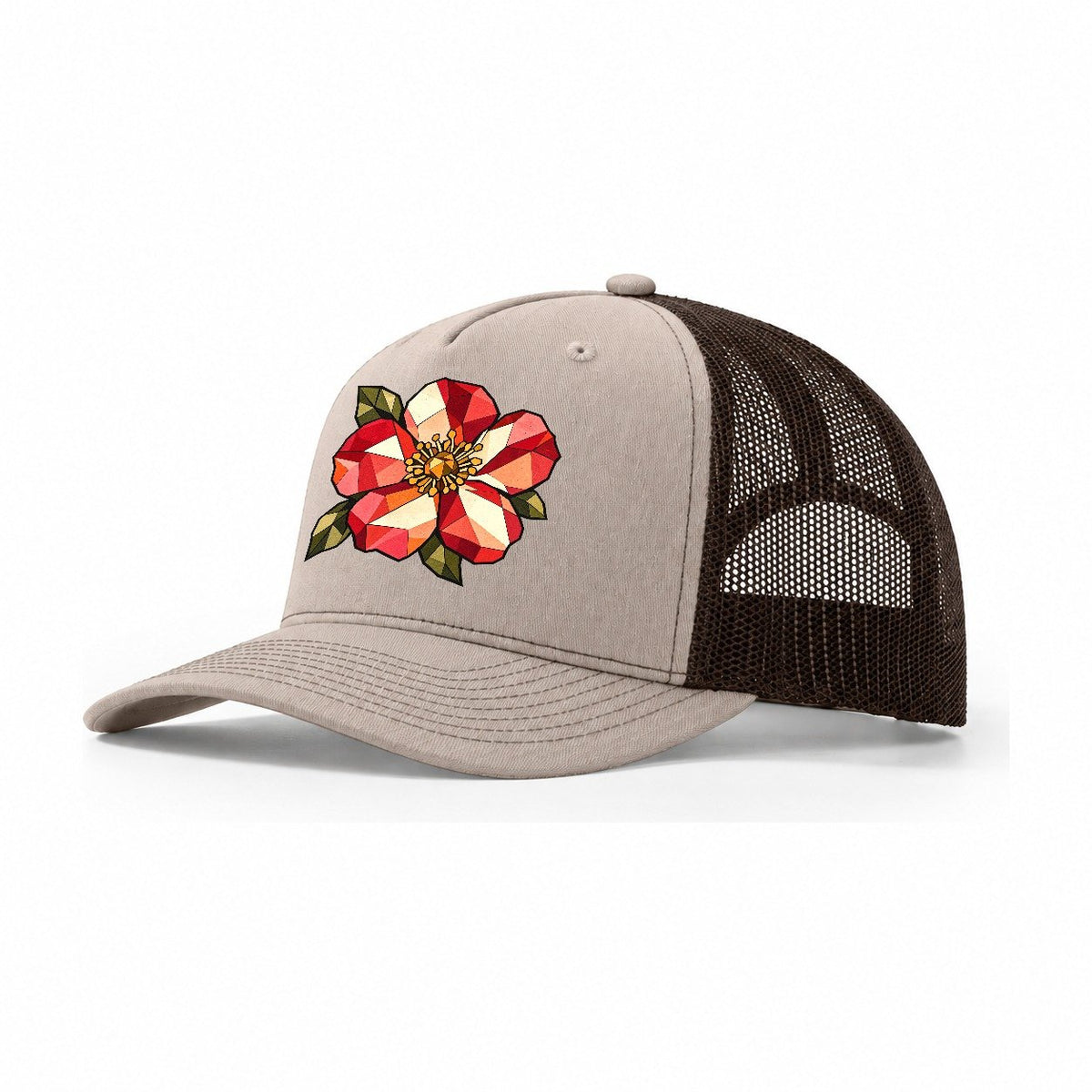 Wild Rose Wildwood Mosaic Trucker Hat – Khaki Brown