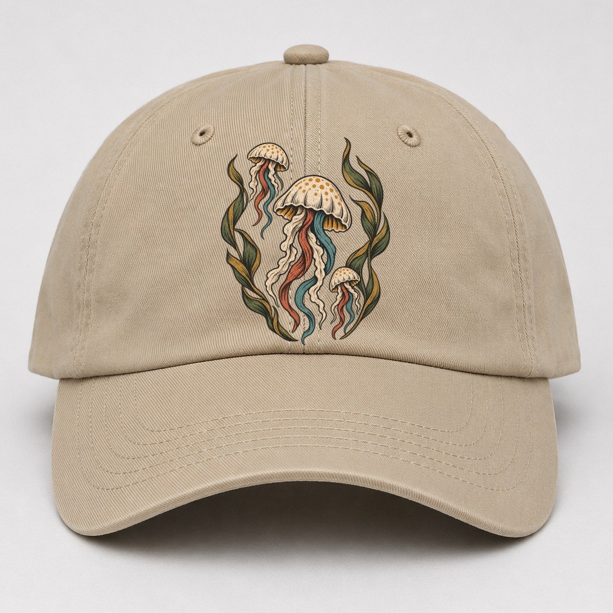 Jellyfish Kelp Lanterns Gentle Wild Baseball Cap – Khaki