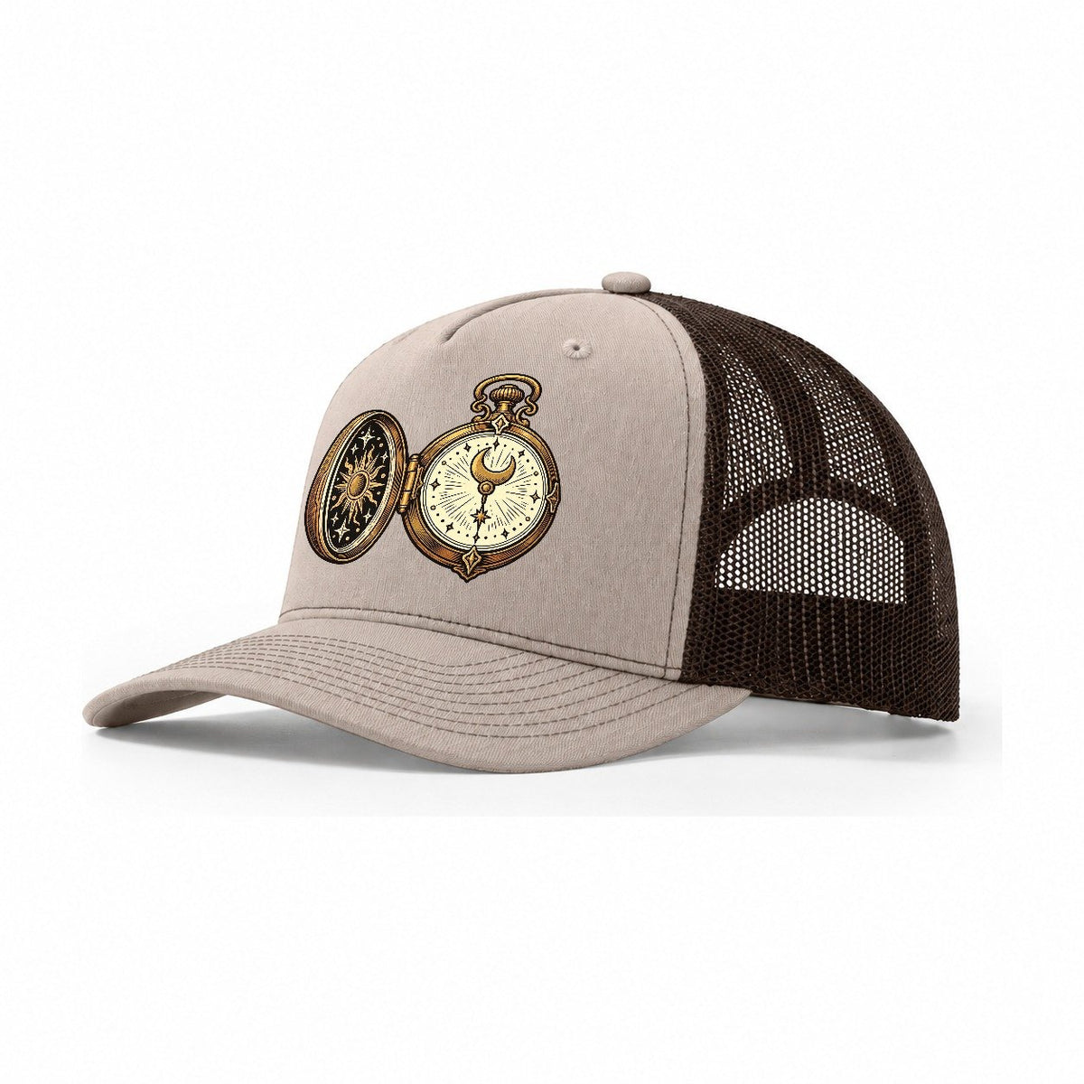 Night Watch Pocketwatch Sundown Familiars Trucker Hat – Khaki Brown