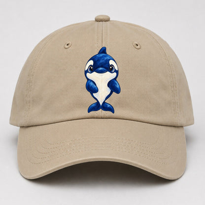 Orca Front Splash Sea Sprite Baseball Cap – Khaki