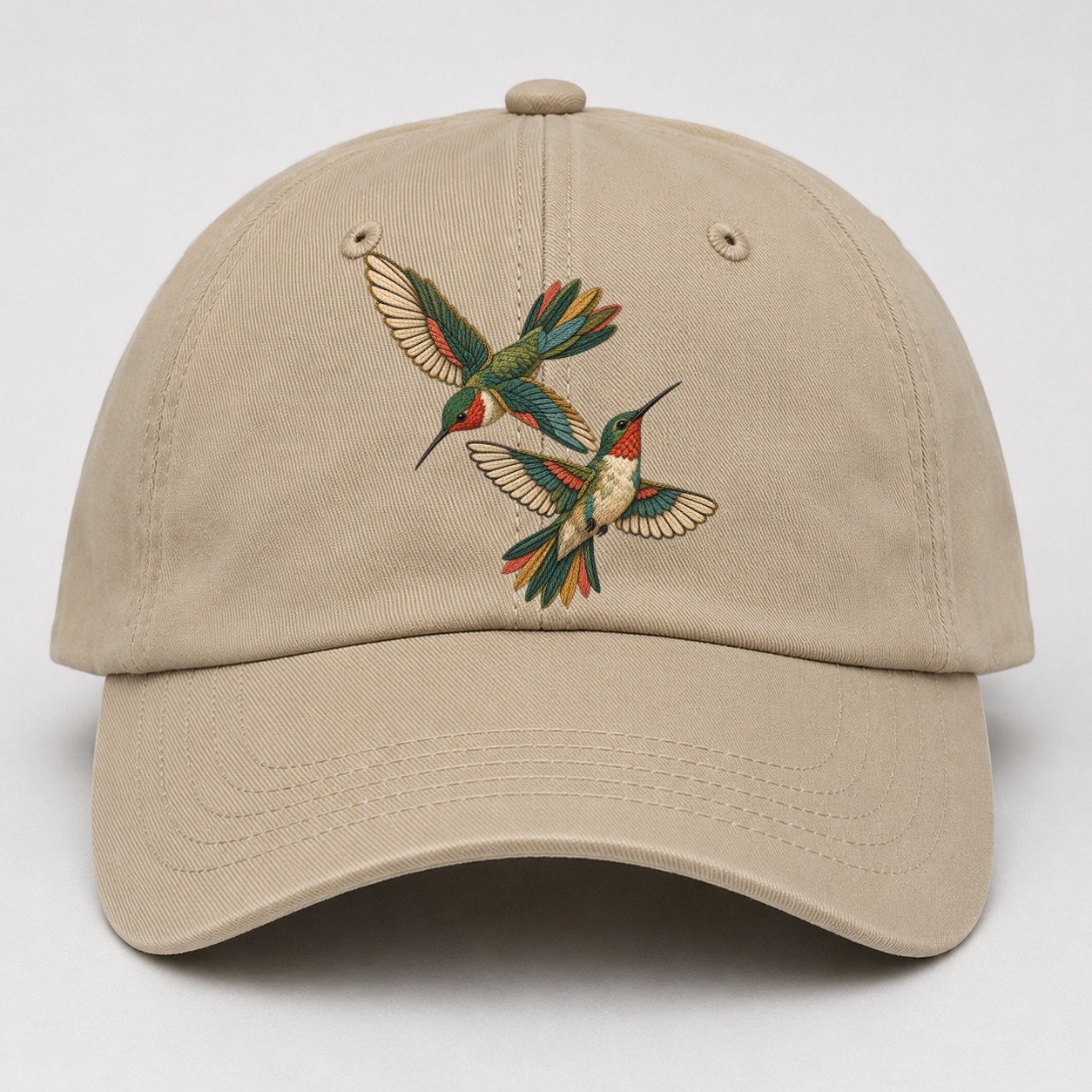 Crosswind Hummingbird Pair Gentle Wild Baseball Cap – Khaki