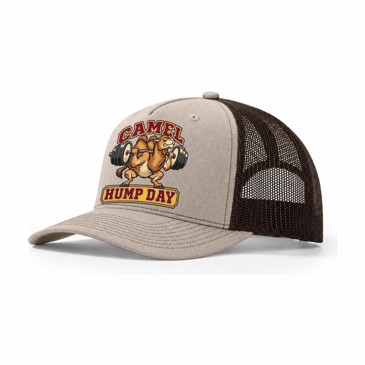 Camel Hump Day Animal Lifters Trucker Hat – Khaki Brown
