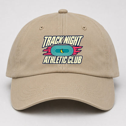 Track Night Athletic Club 90S Running Clubs Baseball Cap – Khaki
