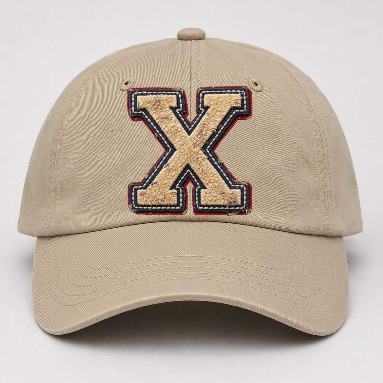 Varsity Chenille X Monogram Baseball Cap – Khaki