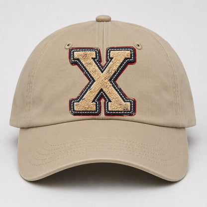 Varsity Chenille X Monogram Baseball Cap – Khaki
